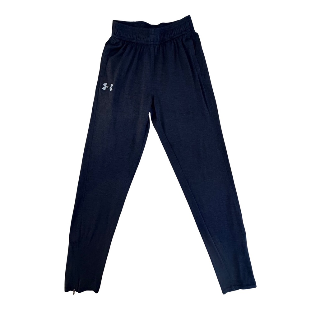 Under‎ Armour Women S Black Loose Fit Athletic Track Pants Zipper Ankle Workout